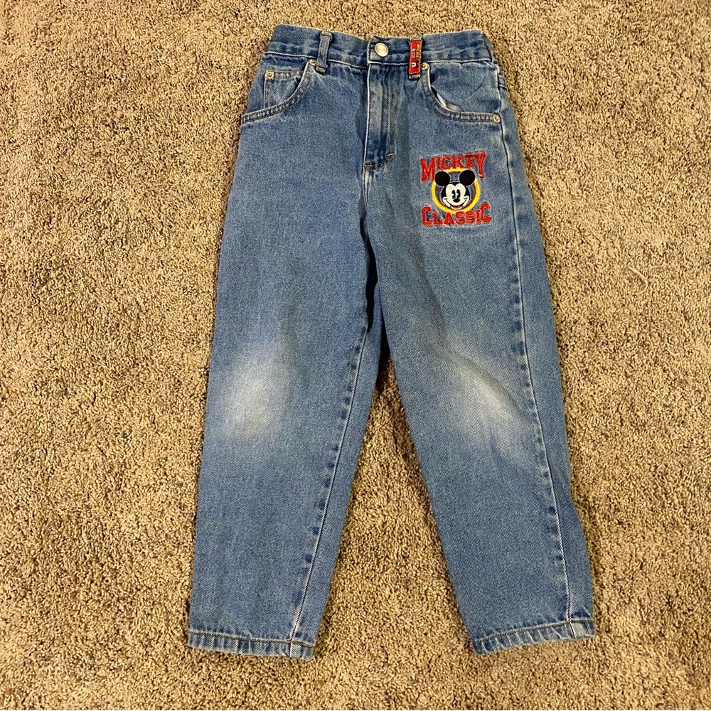 Vintage Kids Mickey & Co Embroidered Denim Jeans Size 6 Unisex